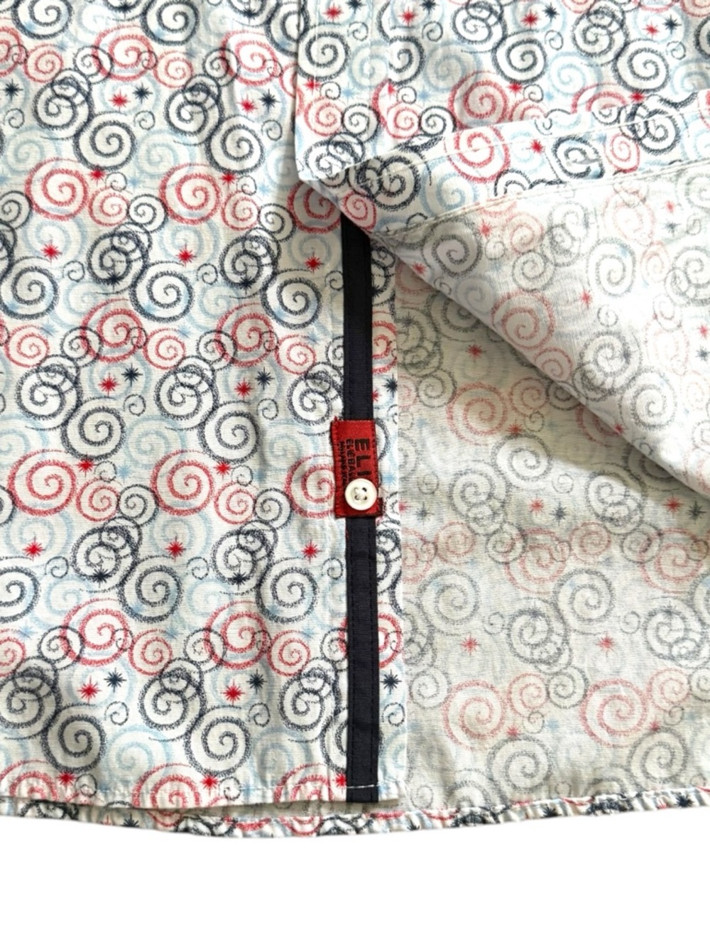 Elie Balleh Long Sleeve Dress Shirt Size XL Neck 17 Slim Fit Swirl Print Italy - Picture 14 of 14